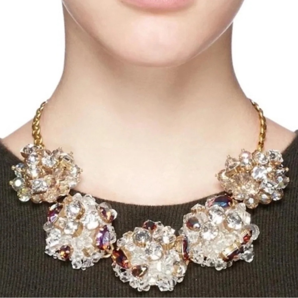 J.Crew beaded crystal cluster necklace